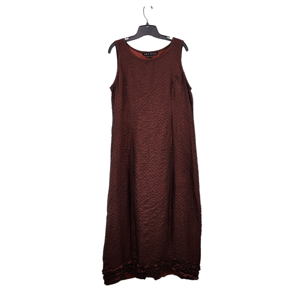 Amy Rigg Women's Sleeveless Textured Ruffle Dress - L